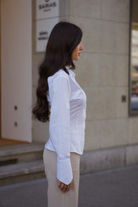 B Fitted Shirt White