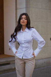 B Fitted Shirt White
